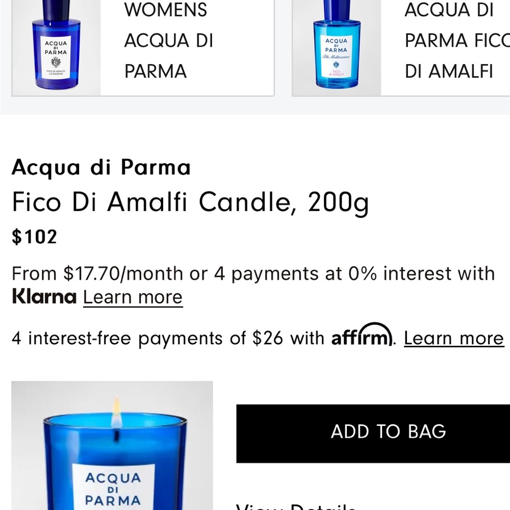 Acqua Di Parma Fico Di Amalfi Candle - Vibrant Blue